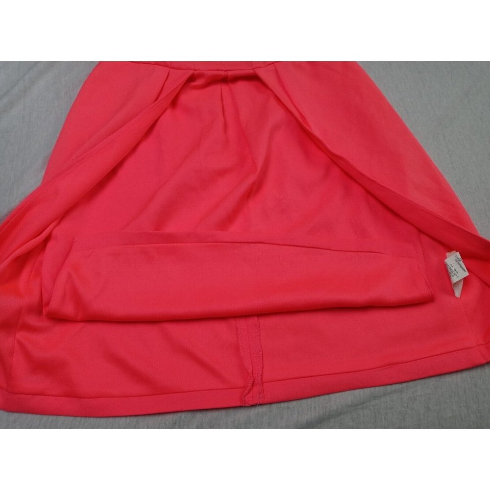 Do + Be Women Mini Dress fluorescent pink strip with planks open skirt size S. - Picture 10 of 12